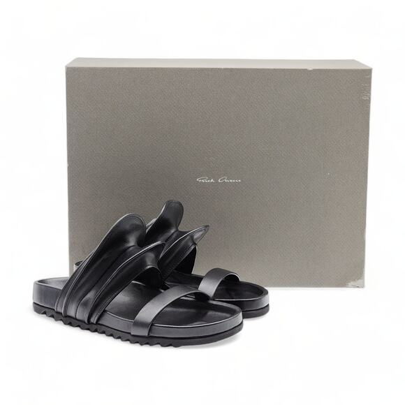 Rick Owens Brancusi Granola Leather Slide Sandals EU 36 US 6 - New $1180 - Picture 1 of 6